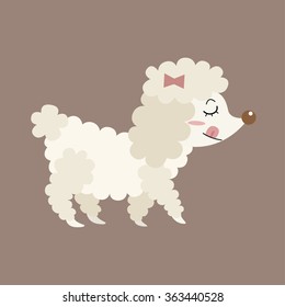cute poodle dog cartoon vector
