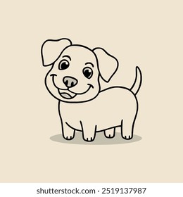 Cute Poodle Dog Vector Illustration