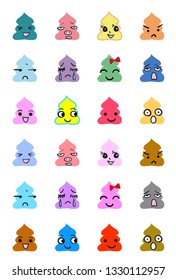 Cute poop icon set
