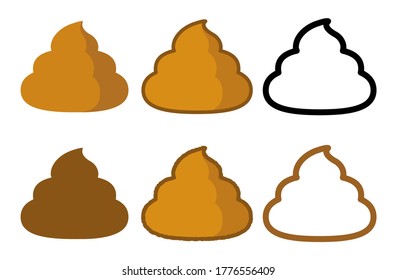 Poop-Markierungssatz. Einfache Vektorsymbol-Illustration.