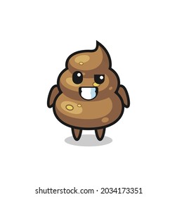 linda mascota de poop con una cara optimista, diseño de estilo lindo para camiseta, pegatina, elemento logo