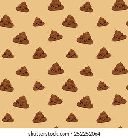 cute poop seamless pattern