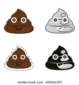 Cute poop set - vector illustration