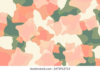 Cute and pop background illustration like camouflage pattern