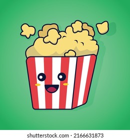cute pop corn cartoon character design
