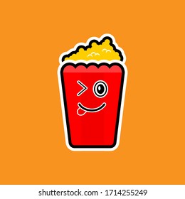 The Cute Pop Corn Face Mascot