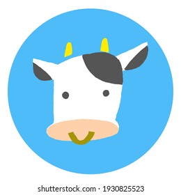 Cute and Pop cow illustration material