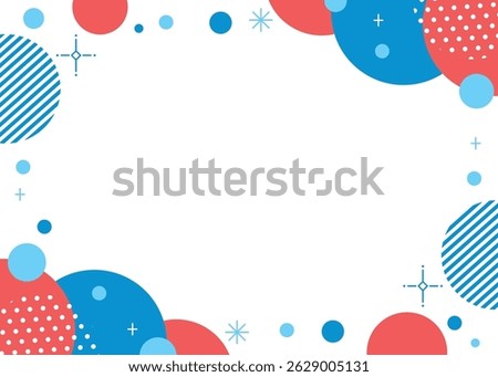 Cute pop design frame illustration in marine colors