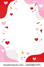 Quadro de padrão de coração bonito e pop, ilustração vetorial