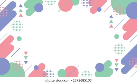 Cute and pop Memphis design frame (16:9)