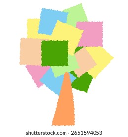 A cute and pop wood material that looks like it was made by pasting together paper
