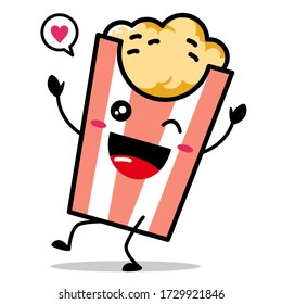 Cute Popcorn Mascot Vector Design Stock Vector (Royalty Free ...