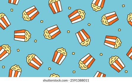 Cute popcorn pattern background vector design