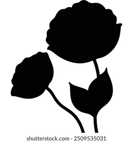 cute poppy flowers vector logo