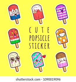 cute popsicle cartoon