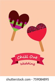 cute popsicle chill out wedding greeting card vector