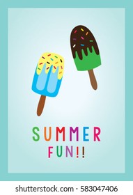 cute popsicle summer fun poster vector