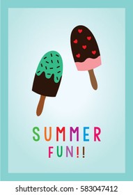 cute popsicle summer fun poster vector