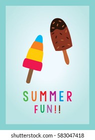 cute popsicle summer fun poster vector