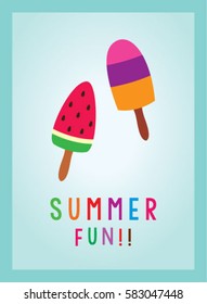 cute popsicle summer fun poster vector