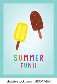 cute popsicle summer fun poster vector