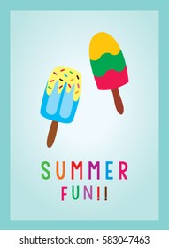 cute popsicle summer fun poster vector