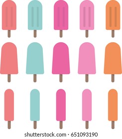 Cute popsicle vector collection. Colorful and modern.