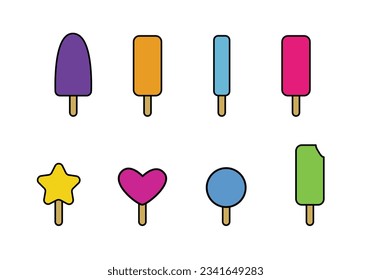 Cute popsicle vector for decoration and editable.