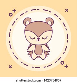 cute porcupine animal in frame circular