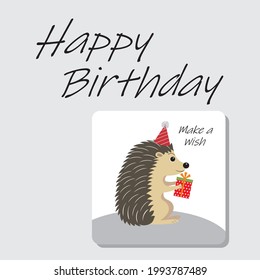 Cute porcupine for birthday card 