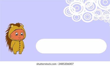 cute porcupine pajama kid cartoon background in vector format