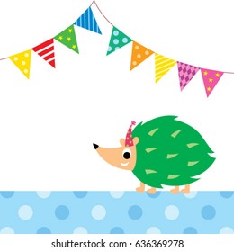 cute porcupine party vector