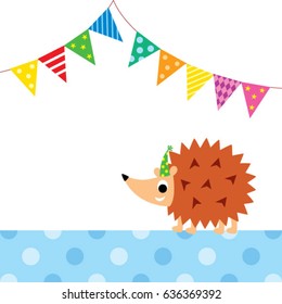 cute porcupine party vector