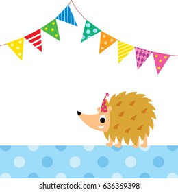 cute porcupine party vector