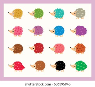 cute porcupine vector. cute hedgehog vector.