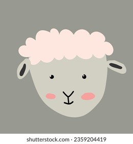 cute portrait of animal sheep on dark background