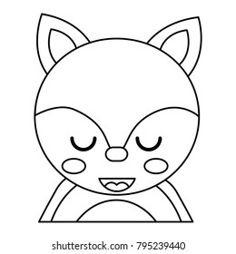 cute portrait fox animal baby with close eyes