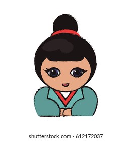 cute portrait kokeshi doll lovely