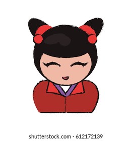 cute portrait kokeshi doll lovely