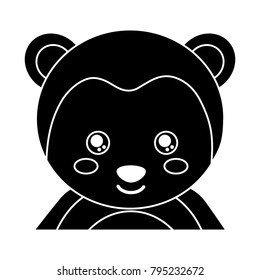 cute portrait monkey animal baby with close eyes