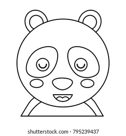 cute portrait panda bear animal baby with close eyes