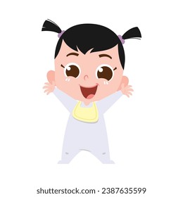 cute pose of a small child racing smile