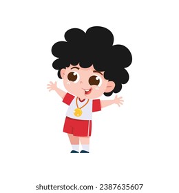 cute pose of a small child racing posing