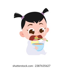 cute pose of a small child racing person