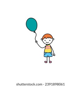 cute poses of cartoon children ballon