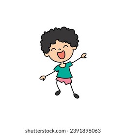 cute poses of cartoon children collection