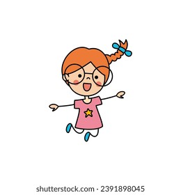 cute poses of cartoon children colorful