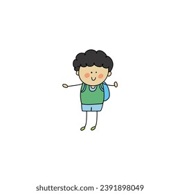 cute poses of cartoon children vector