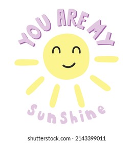 Cute Positive Slogan Cartoon Sun Stock Vector (Royalty Free) 2143399011 ...