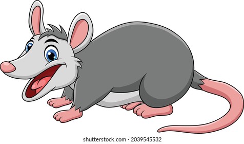 Cute Possum Animal Cartoon Vector Illustration